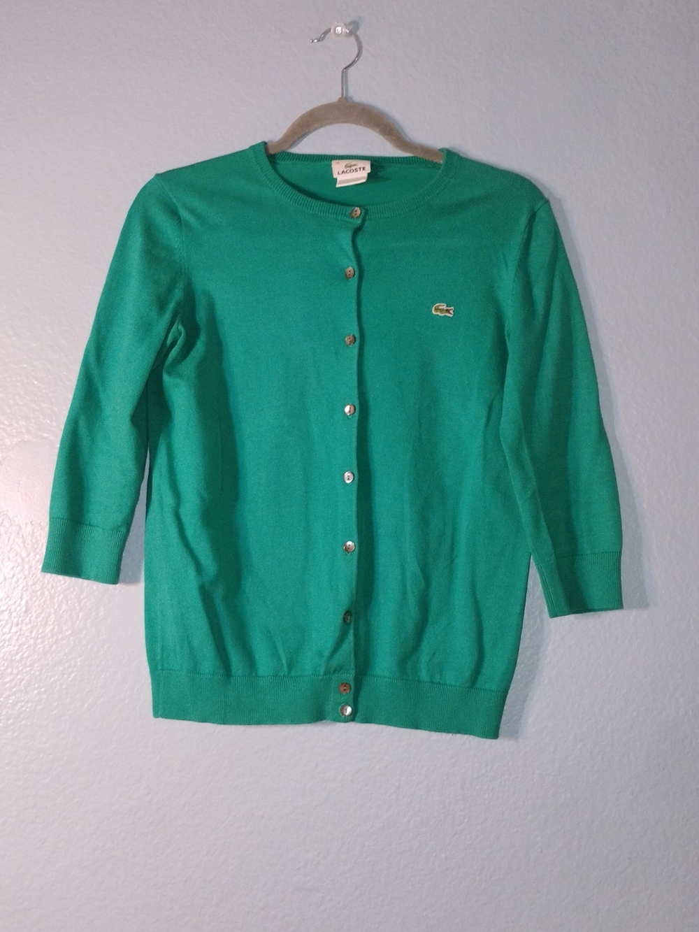Lacoste Women’s Emerald Green Button-Front Cardigan